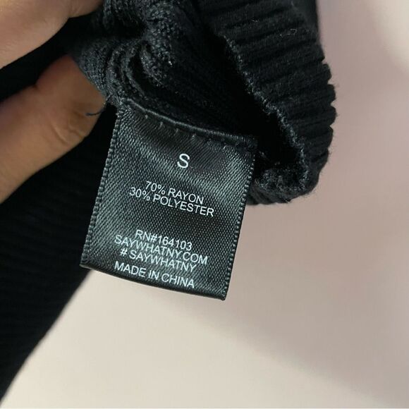 Say What Black Ribbed White Trim Crop Top - Picture 5 of 11